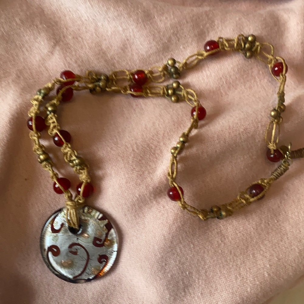 Red beaded necklace